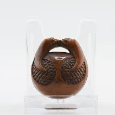 Old Wooden Netsuke Japanese Animal Heads Figure Meiji Period ...