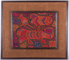 Lot - A Pair of framed Mola Textiles