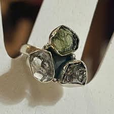 Moldavite Herkimer Camp del Cielo sz8.5 Ring #24812 – Granny ...