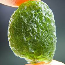 Moldavite with CERTIFICATE - found on field - on surface - NaturalMoldavites.com