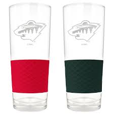 Minnesota Wild 22oz. Logo Score Pint Glass Two-Piece Set