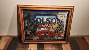 Vintage Molson Beer Ale Imported From Canada Sign Mirror ...