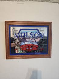 Vintage Molson Canadian Beer Wooden Framed Mirror Bar Sign ...