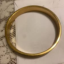 Monet Bangle Bracelet Vintage Gold Tone 7.25" Curved Costume Jewelry | eBay