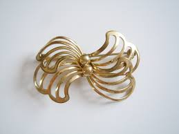 Antique Brooch Bow AM Double WH Gold Tone Gold Plated 5.4 G/5.9 X 1.4 Cm | eBay