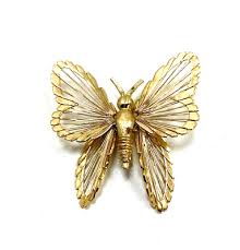 Vintage Monet Butterfly Brooch Pin Gold-tone Jewelry Estate Fashion | eBay