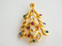 Monet Christmas Brooch, Holiday Tree Monet Vintage Brooch ...