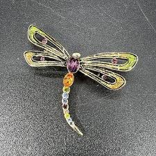 Vintage Signed MONET Dragonfly Brooch Pin - Enamel, Rhinestones | eBay