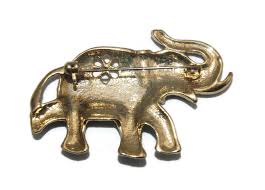 Vintage Gold Tone, Black Enamel and Clear Rhinestones ...