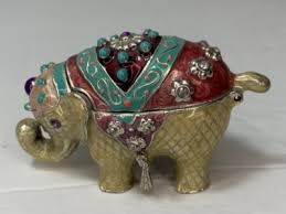 Monet Circus/Indian Elephant Enameled Rhinestone Jeweled Hinged Trinket Box | eBay