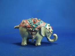 Monet Enamel Painted Jeweled Elephant Trinket Box | eBay