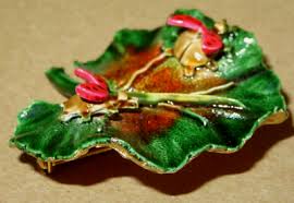 Vintage Enamel Lady Bugs On A Leaf by Robert | eBay