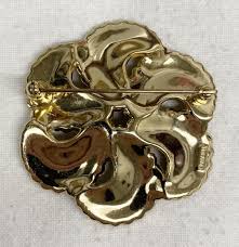 Vintage Crown Trifari Brooch Goldtone Rhinestone | eBay