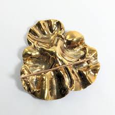 14 KT Gold Enameled Pansy Pendant Pin with Approximately .25 ...