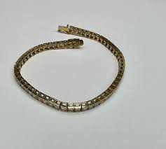 Korea Yellow Gold Plated 925 Sterling Silver White CZ Tennis ...