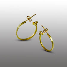Hammered Roman 22 Karat Gold Hoops