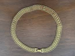 Classic MONET Gold Plate Wide Interlocking Chain Necklace - Etsy