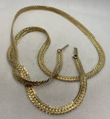 Vintage 1960s Goldtone 30” Flat Link Necklace .25” Wide ...