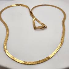 14kt, 3mm Wide, 18″ Herringbone Necklace – MSG Jewelers