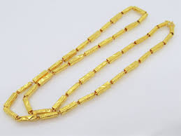 Vintage 24K 980 Pure Gold Bamboo Link Chain Necklace 18 ...