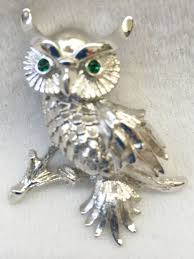 Monet Silver Tone Owl Pin/Brooch | eBay