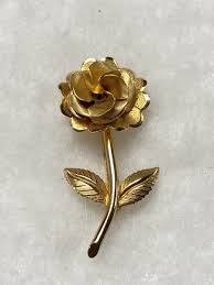Vintage 1/20 KGF Rose Brooch/Pin Preowned | eBay