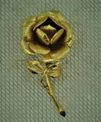 Vintage Monet Gold Tone Rose Pin - Etsy