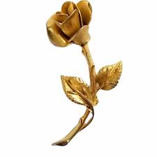 Pastelli | Jewelry | Vintage Pastelli Gold Tone Rose Brooch ...