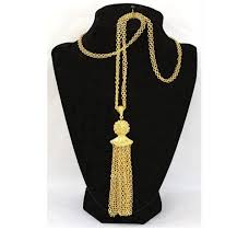 Monet Double Chain Necklace With Fancy Tassel, Pre-owned, 28 ...