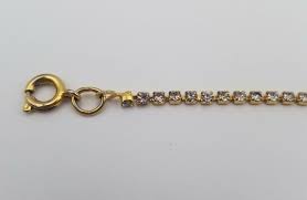 Petite Gold Tone & Rhinestone Tennis Bracelet 7" Long Pretty! - Etsy