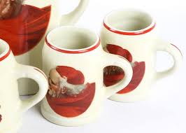 Vintage "Red Monk" Decal Beer Tankard/Pitcher and Five Mugs by Hall | eBay