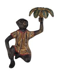 Vintage Bombay Co Cast Iron Sitting Monkey Candlestick ...