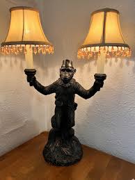 Monkey Bellhop Lamp Vintage Antique Double Table Lamp ...