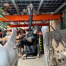 Monkey Hanging Animal Prop Resin Life Size Statue Jungle ...