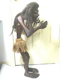 Vintage African Indonesian Teak Wood Hand Carved Man Woman Figure Sculpture 32" | eBay