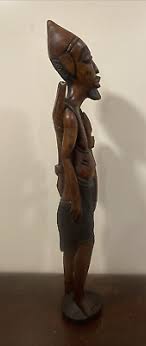 African Wood Carving Tribal Ethnic Art Sculpture Statue 30" TALL Hardwood | eBay