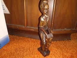 Antique African Hand Carved Wood 12" Man Sculpture. Free Shipping in the US - Etsy