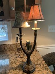 Pair Vintage Tall Bird Parrot Heavy Table Lamps | eBay