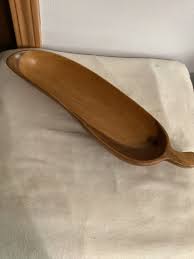 Fair Craft Monkey Pod Banana Leaf Wooden Dish ~ 16” X 4.25”- Philippines | eBay