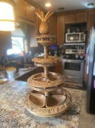 Monkey Pod Pineapple Lazy Susan Serving Teak Hand Carved ...