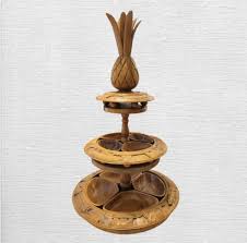 Vintage Carved 3 Tiered Teak Wood Pineapple Top Lazy ...