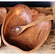 Vintage Wooden Apple Shaped Salad Set – feastvintage