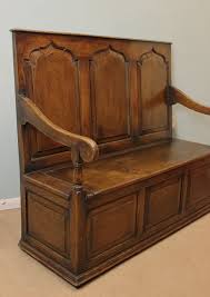 Antique Antique Georgian Style Box Settle, Hall Bench, 1 ...