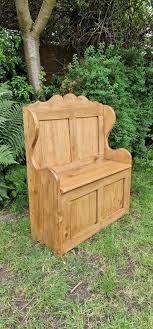 Small Monks Bench Settle Pew Storage Seat Solid Reclaimed ...