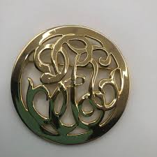 Ginnie Johansen Designs Signed Brooch Pin Faux Monogram ...