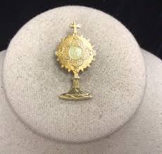 Vintage Gold Tone Costume Tan Enameled IHS Religious Pin ...