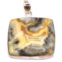 pendant silver crazy lace agate