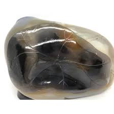 Vintage Agate Pebble With Carving of Liu Hai and Golden ...