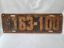 Vintage 1921 Michigan 163 100 Heavy Long License Plate 02223 | eBay