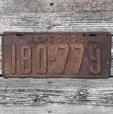 1924 NC North Carolina License Plate Tag 108-779, Original, 15”, Antique Vintage | eBay